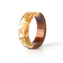 Wood Resin Ring Transparent Epoxy Resin Ring Fashion Handmade Dried Flower Wedding Jewelry Love Ring for Women 2019 New Design