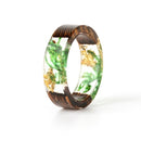 Wood Resin Ring Transparent Epoxy Resin Ring Fashion Handmade Dried Flower Wedding Jewelry Love Ring for Women 2019 New Design
