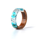 Wood Resin Ring Transparent Epoxy Resin Ring Fashion Handmade Dried Flower Wedding Jewelry Love Ring for Women 2019 New Design