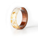 Wood Resin Ring Transparent Epoxy Resin Ring Fashion Handmade Dried Flower Wedding Jewelry Love Ring for Women 2019 New Design