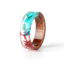 Wood Resin Ring Transparent Epoxy Resin Ring Fashion Handmade Dried Flower Wedding Jewelry Love Ring for Women 2019 New Design