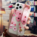 Flower Design Wrist Strap Case For iPhone SE 2020 7 8 6 S Plus 11 Pro Max X XS Max XR SE
