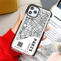 Sketch City Map Shockproof Phone Case For iPhone 8 7 6 S 6s Plus X XR XS 11 Pro Max SE