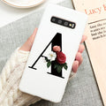 Custom Name Letter Silicone Case For Samsung Galaxy A40 A50 A70 A51 A71 A21 A10 Cover Note 10 8 9 A7 A9 A6 A8 Plus 2018