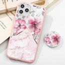 Marble Floral Design Stand Holder Phone Case For iPhone 7 8 6 6S Plus 5  11 Pro XS Max XR X SE