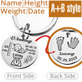 Personalized Baby Keychain Name Date Of Birth Weight Height For Newborn Commemorate Customized Keyring New Mom Dad Gift P026
