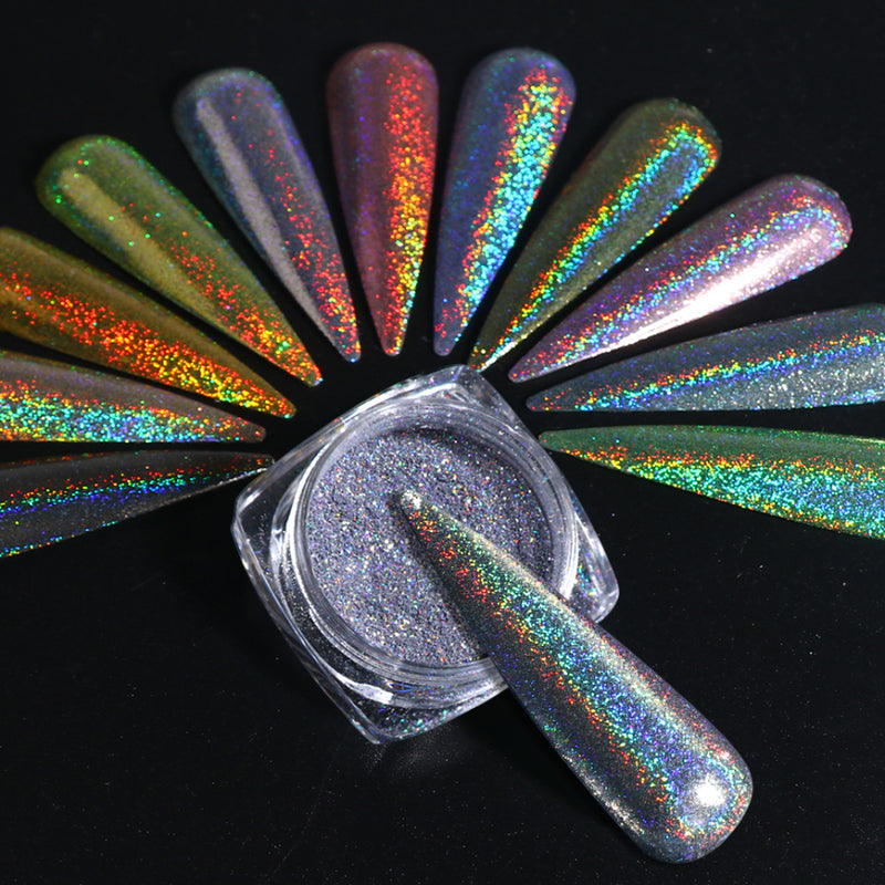 Nail Art Chrome Holographic Dip Powder