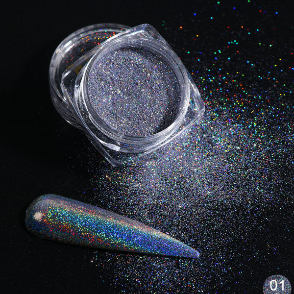 Nail Art Chrome Holographic Dip Powder