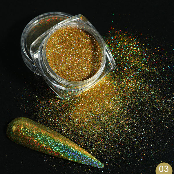 Nail Art Chrome Holographic Dip Powder