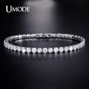 UMODE Clear Crystal Tennis Bracelet for Women Men Bracelet Cubic Zirconia Jewelry Party Wedding Hip Pop Accessories 2019 UB0097D
