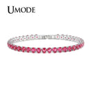 UMODE Clear Crystal Tennis Bracelet for Women Men Bracelet Cubic Zirconia Jewelry Party Wedding Hip Pop Accessories 2019 UB0097D