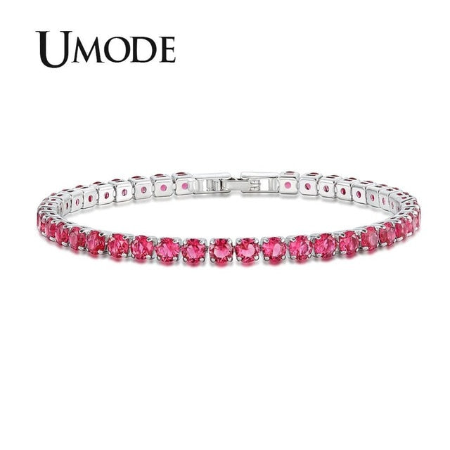 UMODE Clear Crystal Tennis Bracelet for Women Men Bracelet Cubic Zirconia Jewelry Party Wedding Hip Pop Accessories 2019 UB0097D