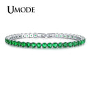 UMODE Clear Crystal Tennis Bracelet for Women Men Bracelet Cubic Zirconia Jewelry Party Wedding Hip Pop Accessories 2019 UB0097D