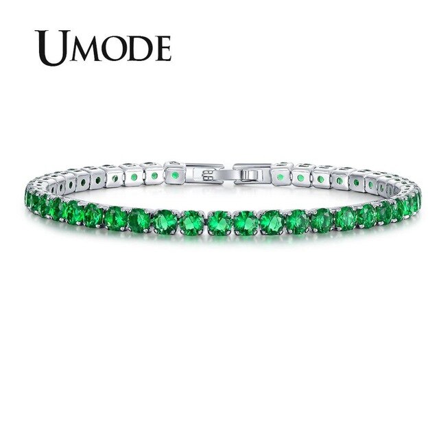 UMODE Clear Crystal Tennis Bracelet for Women Men Bracelet Cubic Zirconia Jewelry Party Wedding Hip Pop Accessories 2019 UB0097D