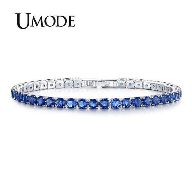 UMODE Clear Crystal Tennis Bracelet for Women Men Bracelet Cubic Zirconia Jewelry Party Wedding Hip Pop Accessories 2019 UB0097D