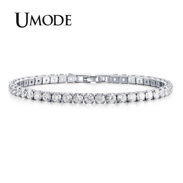 UMODE Clear Crystal Tennis Bracelet for Women Men Bracelet Cubic Zirconia Jewelry Party Wedding Hip Pop Accessories 2019 UB0097D