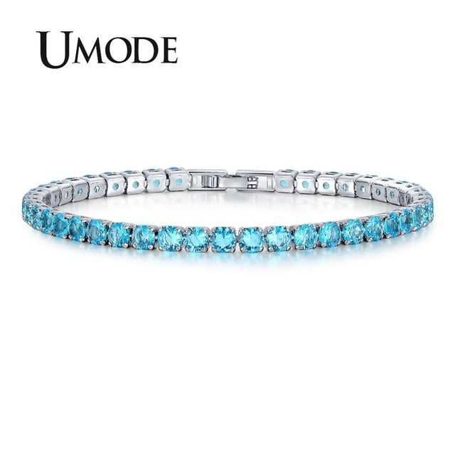 UMODE Clear Crystal Tennis Bracelet for Women Men Bracelet Cubic Zirconia Jewelry Party Wedding Hip Pop Accessories 2019 UB0097D