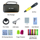 SMAFFOX 3D Pen With 18 Colors 54 Meter PLA Filament Printing Pen Support  ABS and PLA Kids Diy Drawing Pen With LCD Display