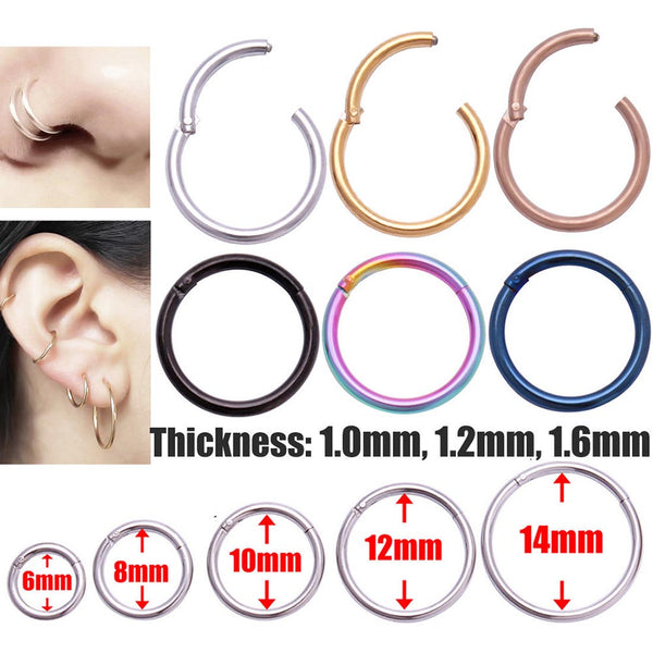 G23 Titanium Gold Color Septum Rings Open Small Septum Piercing Nose Earrings Women Men Ear Nose Piercing Jewelry