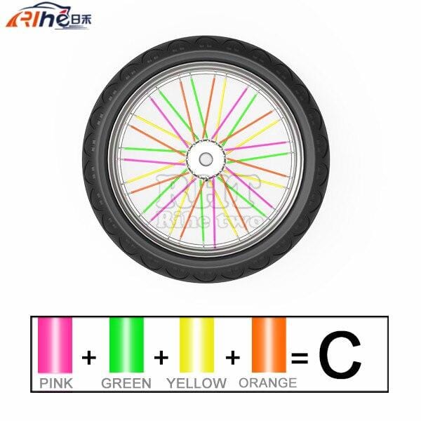 72Pcs Motorcycle Wheel Spoked Protector Wraps Rims Skin Trim Covers Pipe For Motocross Bicycle Bike Cool Accessories 11 Colors