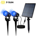 T-SUNRISE Solar Powered Spotlight 2 Warm White Lights Solar Panel Outdoor Lighting Landscape Yard Garden Tree Separately Lamp
