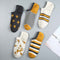 5pairs/lot Women Socks Print Harajuku Street Style Cotton Short Socks Female Casual Funny Ankle Yellow Socks Sox Summer 2019