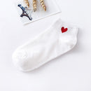 10pcs=5pairs Women Short Socks Red Heart Cute College Fresh Female Socks Soft Cotton Summer Autumn Hot Sale Girls Sock Meias Sox