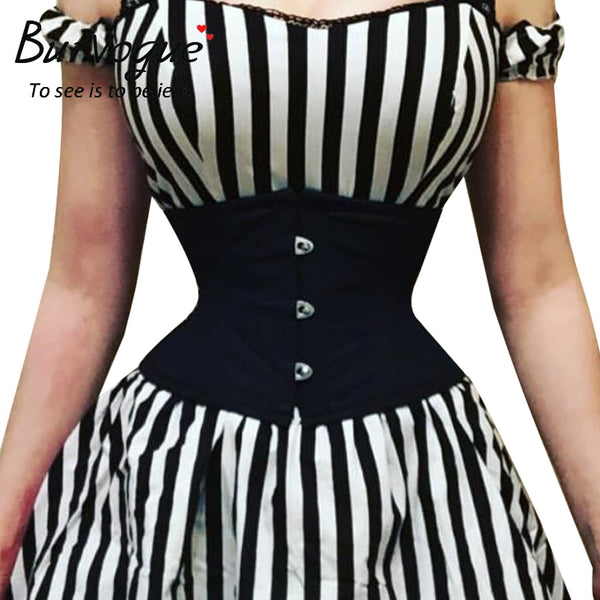 Burvogue Waist Trainer Corsets Slimming Shaper Belt Short Torso Satin Underbust Corset Sexy Lace Up Bustiers & Corsets Women