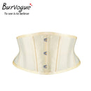 Burvogue Waist Trainer Corsets Slimming Shaper Belt Short Torso Satin Underbust Corset Sexy Lace Up Bustiers & Corsets Women