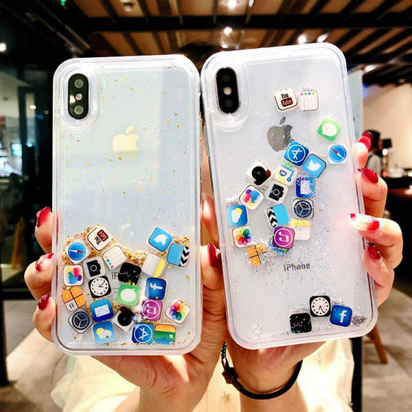 Shock Proof Dynamic  Glitter Case For iPhone 11 Pro X XR XS MAX  8 7 6 6s Plus