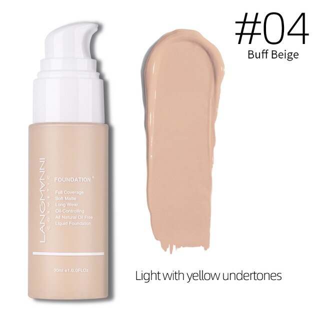 Langmanni 30ml Liquid Foundation Soft Matte Concealer 13 Colors Primer Base Professional Face Make up Foundation Contour Palette