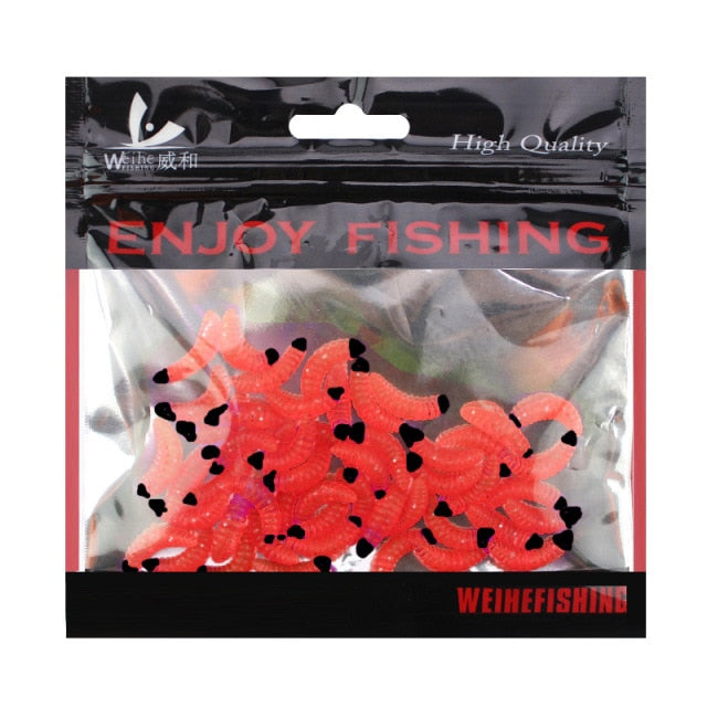 50pcs/ outdoor Winter fishing Bionic soft bait aphid 2cm/0.5g Artificial Manufacturing Soft bait sink Fishing accessories lure