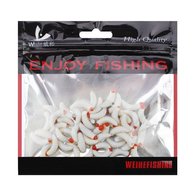 50pcs/ outdoor Winter fishing Bionic soft bait aphid 2cm/0.5g Artificial Manufacturing Soft bait sink Fishing accessories lure