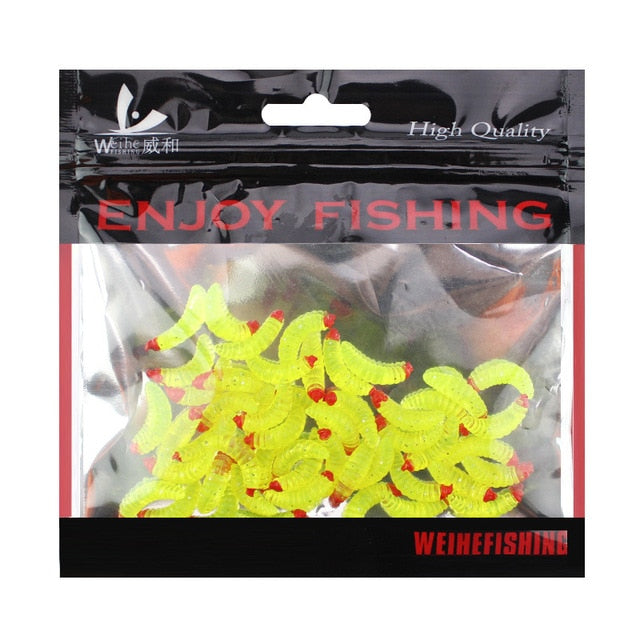 50pcs/ outdoor Winter fishing Bionic soft bait aphid 2cm/0.5g Artificial Manufacturing Soft bait sink Fishing accessories lure