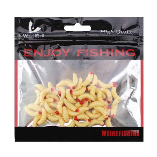 50pcs/ outdoor Winter fishing Bionic soft bait aphid 2cm/0.5g Artificial Manufacturing Soft bait sink Fishing accessories lure