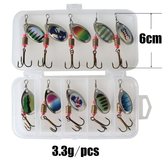 10pcs/lot LUSHAZER fishing spoon lures spinner bait 2.5-4g fishing wobbler metal baits spinnerbait isca artificial free with box