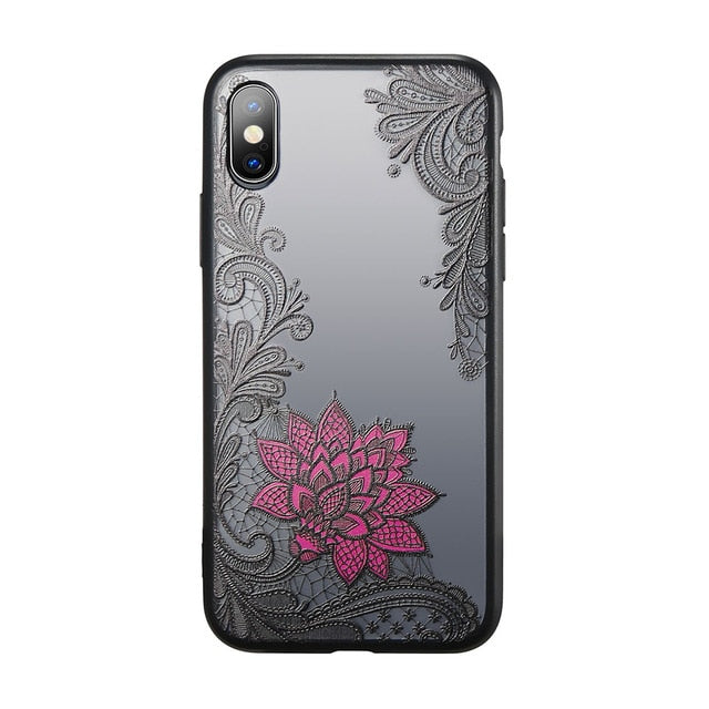 Lace Laser Cut Design Phone Case For iPhone XR 5S 5 Se 6 7 8 Plus 11 Pro 11 Pro max  XS Max XR X phone cases