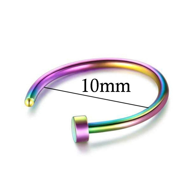 New Medical Titanium Punk Clip on Fake Piercing Body Nose Lip Rings Unisex Nose Ring Women Septum Piercing Jewelry