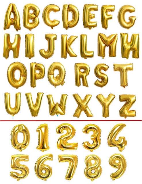 16inch Happy Birthday Number Balloon Figures Gold Letter Ballon Wedding Balloon Birthday Party Decorations Kid Adult Name Baloon