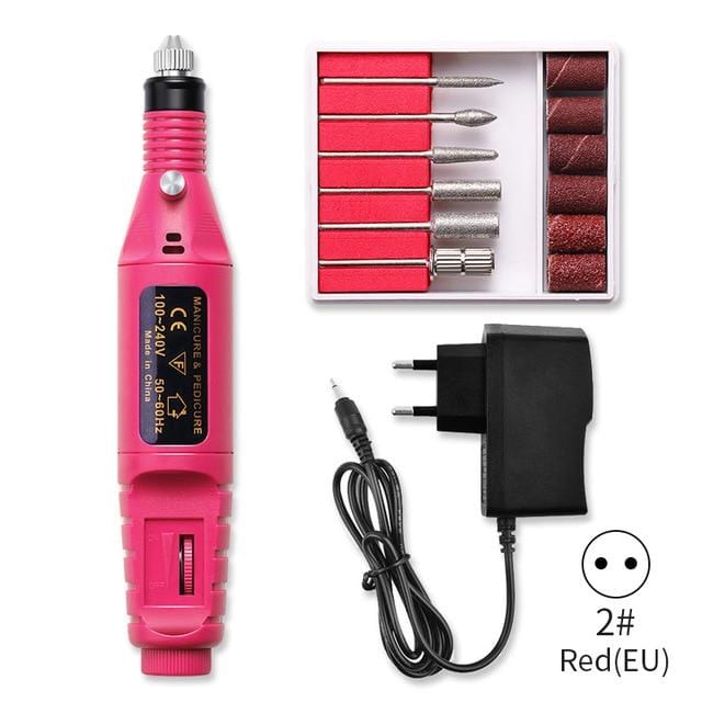 1 Set 6 Bits Nail Art Drill File UV Gel Remove Sanding Buffer Pedicure Electric Machine Drills Professional Nail Art Tools Kit
