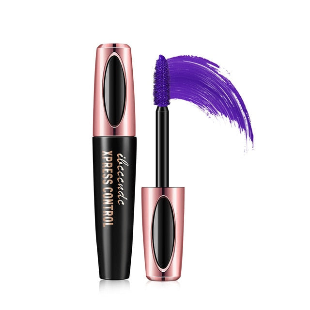 Colorful 4D Mascara Waterproof Lasting Thick Curling Blue Yellow Black Silk Fiber Lash Mascara Eyelash Thicken Color Eyes Makeup
