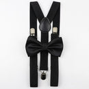 Men Bow Tie Adjustable Elastic Suspenders With  Clip-on Braces