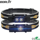 BORUiT XM-L2 LED Mini Headlamp High Power 1000lm Headlight 18650 Rechargeable Head Torch Camping Hunting Waterproof Flashlight