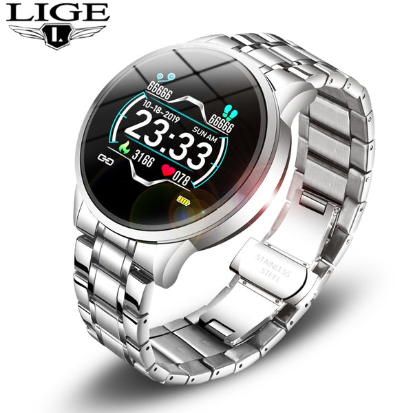 LIGE Fashion Smart Watch Men Women Sport Fitness Tracker for Android ios Heart Rate Blood Pressure Monitor Waterproof smartwatch