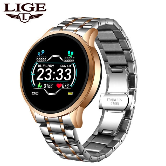 LIGE Fashion Smart Watch Men Women Sport Fitness Tracker for Android ios Heart Rate Blood Pressure Monitor Waterproof smartwatch