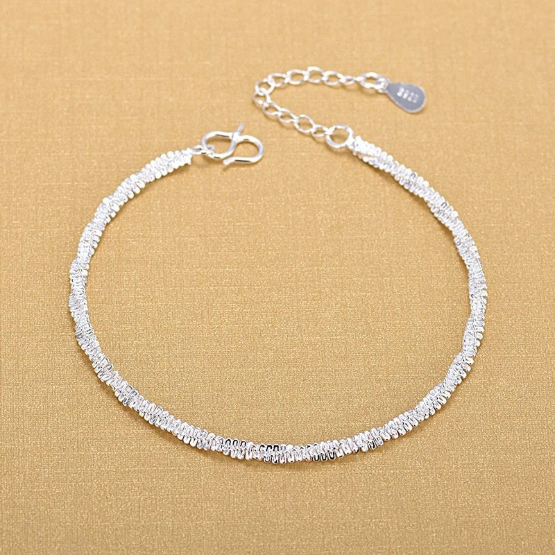 Free Shipping Top Quality Silver Bracelets 925 Sterling Silver Fashion Bracelets Fine Fashion Bracelet Gift