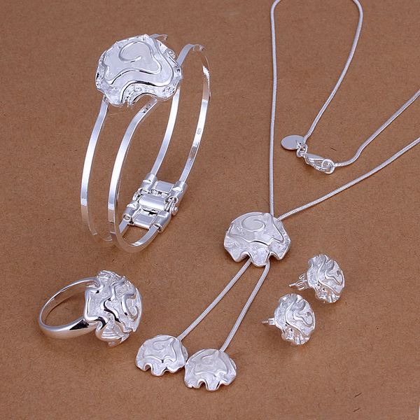 925 sterling Silver some model Valentine's Day gift necklace bracelet Earrings fashion jewelry sets for For Women Bridal wedding