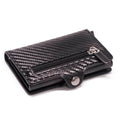 RFID Business Credit Card Holder Men Multifunction Automatic Aluminium Alloy Leather Cards Case Mini Wallet Slim Coin Purse