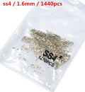 SS3-ss8 1440pcs Clear Crystal AB gold  3D Non HotFix FlatBack Nail Art Rhinestones Decorations Shoes And Dancing Decoration