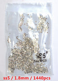 SS3-ss8 1440pcs Clear Crystal AB gold  3D Non HotFix FlatBack Nail Art Rhinestones Decorations Shoes And Dancing Decoration